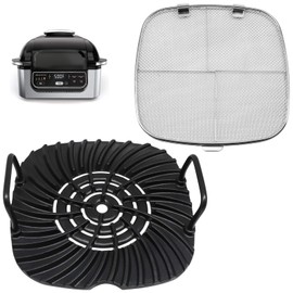 Criditpid Non-Stick Grill Grate and Stainless Steel Splatter Shield Kit Replacement Parts for Ninja AG301, AG300, AG301C, AG302, AG400, Air Fryer Accessories for Foodi 5-in-1 Indoor Grill.