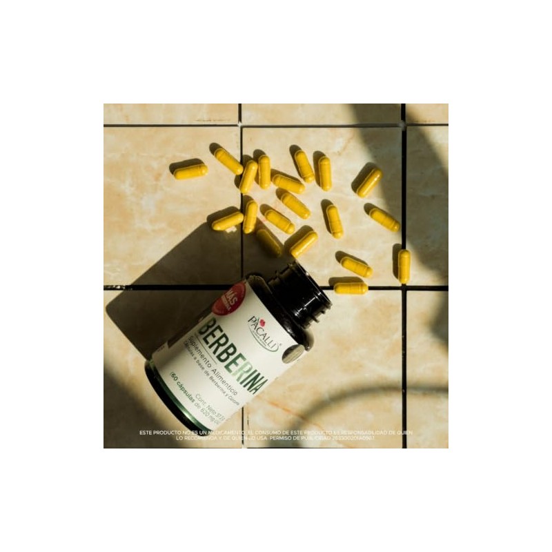 PACALLI Berberina con Cúrcuma 620mg - 60 Cápsulas