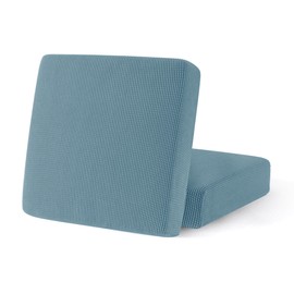 SUBRTEX Stretch Cushion Covers Couch Cushion Slipcovers RV Seat Covers Chair Loveseat Sofa Cushion Protector Spandex Elastic Furniture Protector for Seat(Steel Blue, 2 Pieces)