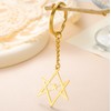 EUEAVAN Unicursal Hexagram Symbol Keyring 6-Pointed Star Key Ring Occult
