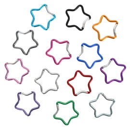 Zimoer Pack of 13 Star Carabiners, Colourful Snap Hook Clips, Carabiner Hooks in Star Shape, Aluminium Carabiner Clip, Metal Spring Hook, Star Carabiner with Snap Closure for DIY Backpack Travel