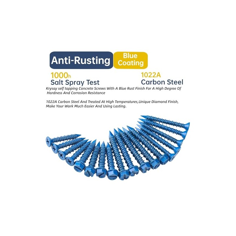 Kit de surtido de 232 piezas de tornillos para concreto