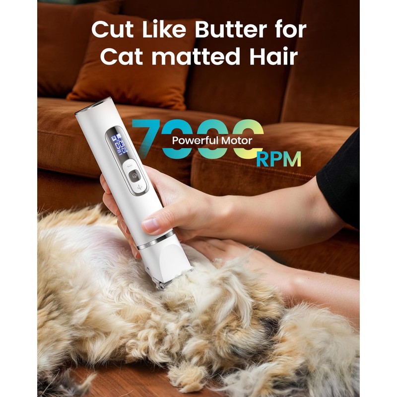 oneisall Quiet Cat Clippers for Matted Hair, 3 in 1