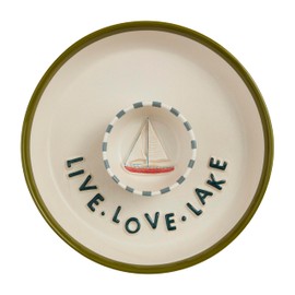 Mud Pie 2 1/4" x 10 1/2" Dia Retreat Chip and Dip Set, White