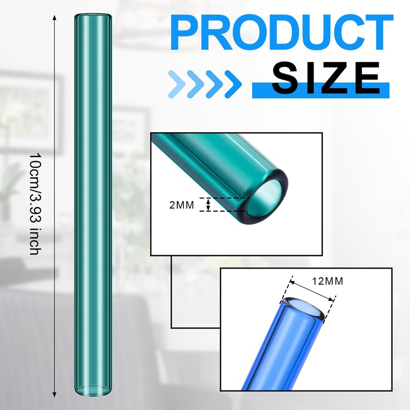 FoldTier 6 Pcs Borosilicate Glass Tube 12mm OD 2mm Thick