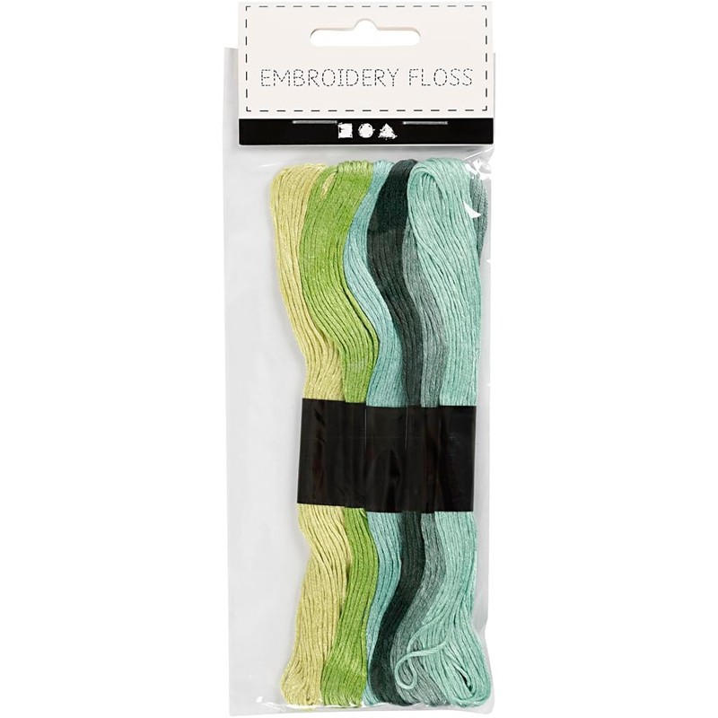 Creativ Company 6-Piece Embroidery Floss Assortment, Green