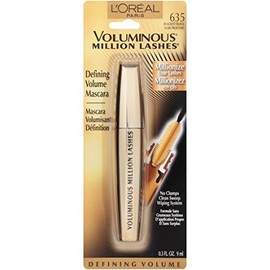 L'Oreal Paris Maquillaje Voluminoso Million Lashes Mascara, Voluminizador, Definir, A prueba de manchas, Sin Clump-Free Longituding, Colágeno Infused 