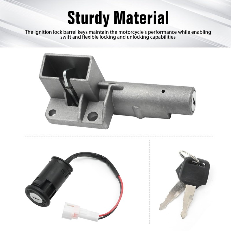 JUUDDENPARTS Motorcycle Key Ignition Starter Switch Set, Robust Key Ignition