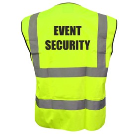 Event Security Yellow Hi Vis Viz Safety Vest Waistcoat Reflective High Visibility EN471 BS xxx-large