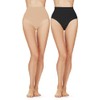 MeMoi Women's Bodysmoothers 2 Pair Pack High-Waist Sculpting Brief Nude-Black
