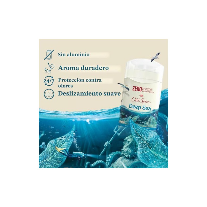 Old Spice Desodorante Hombres Aluminio Aroma Mar Profundo Elementos Oceánicos