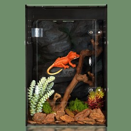 maiyuolg Reptile Tank 12x12x18 Terrarium – PVC Reptile Enclosure for Gecko, Snake, and Lizard – Compact Tree-Dwelling Terrarium for Small Pets