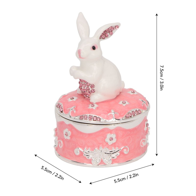 Trinket Box Exquisite Cute Bunny Shape Magnetic Design Zinc Alloy