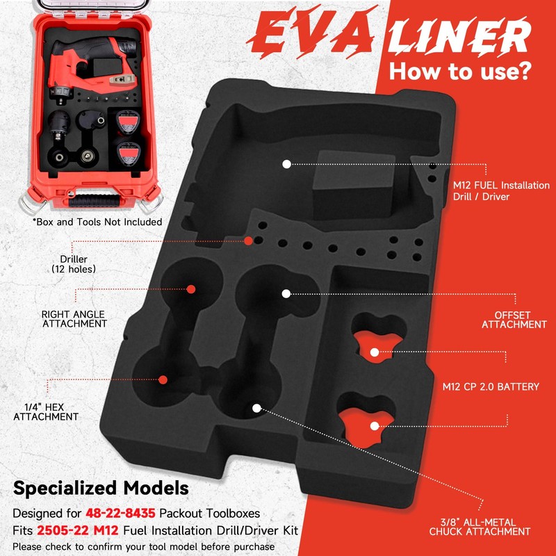 Terixe EVA Liner for Milwaukee 48-22-8435 Packout Tool Box -