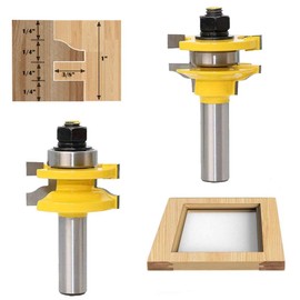 Gasea 2pcs Large Ogee Stile and Rail Router Bit Set with 1/2 Inch Shank Up to 1-Inch Stock Milling Cutter Tools for Cabinet Door Woodworking