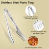 HZIYOU 3Pcs Spaghetti Spoon and Pasta Tongs Stainless Steel Comb