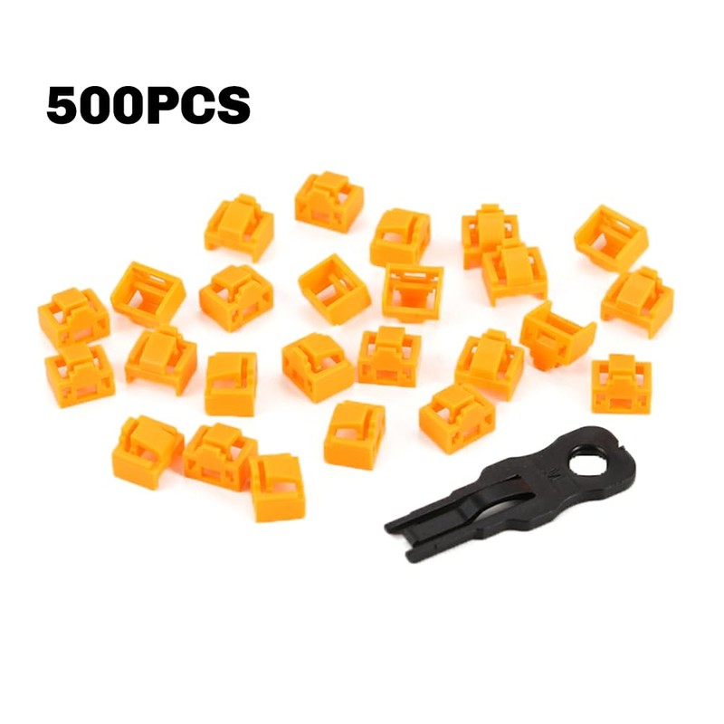 Snblzhef 500Pcs Orange RJ45 Port Ethernet LAN Hub Anti Dust