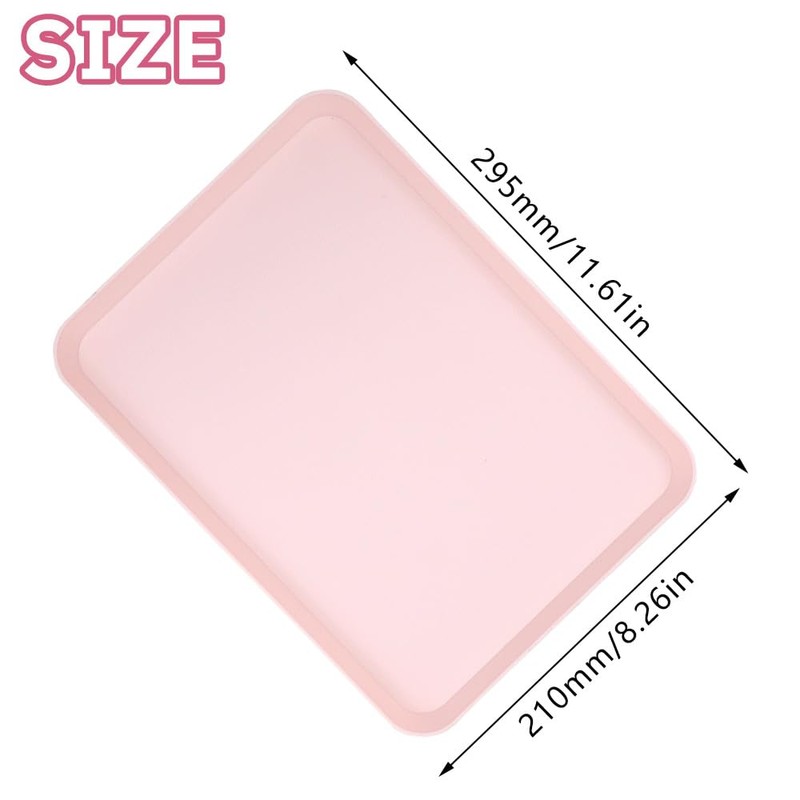 KiKiHong 2 Piece Rectangular Tray,Small Tray,Reusable Plastic Tray,Tea Tray,Fast Food