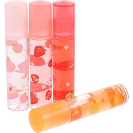 4 Piezas Brillo Labial Transparente, Hidratante, Sabor a Fruta