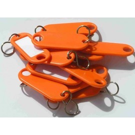 25x Key Tags Orange + 1 Transparent Bag