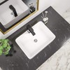 Rectangular Vessel Sink - Beslend 19”x15” White Modern Ceramic Porcelain