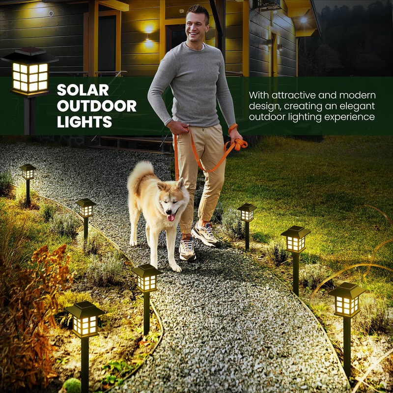 GIGALUMI Solar Outdoor Lights，16 Pack LED Solar Lights Outdoor Waterproof,
