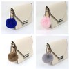 Wisafory Pompoms Key Ring with Rhinestone Faux Fur Bag Pendant