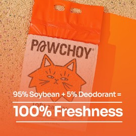 PAWCHOY Tofu Cat Litter – Clumping, Flushable, Ultra Absorbent & Fast Drying | 100% Natural, Dust-Free, Low Tracking | Water-Soluble & Eco-Friendly (5.5 lbs x 2 Bag)