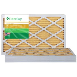 FilterBuy 14x24x1 Air Filter MERV 11, Pleated HVAC AC Furnace Filters (4-Pack, Gold)
