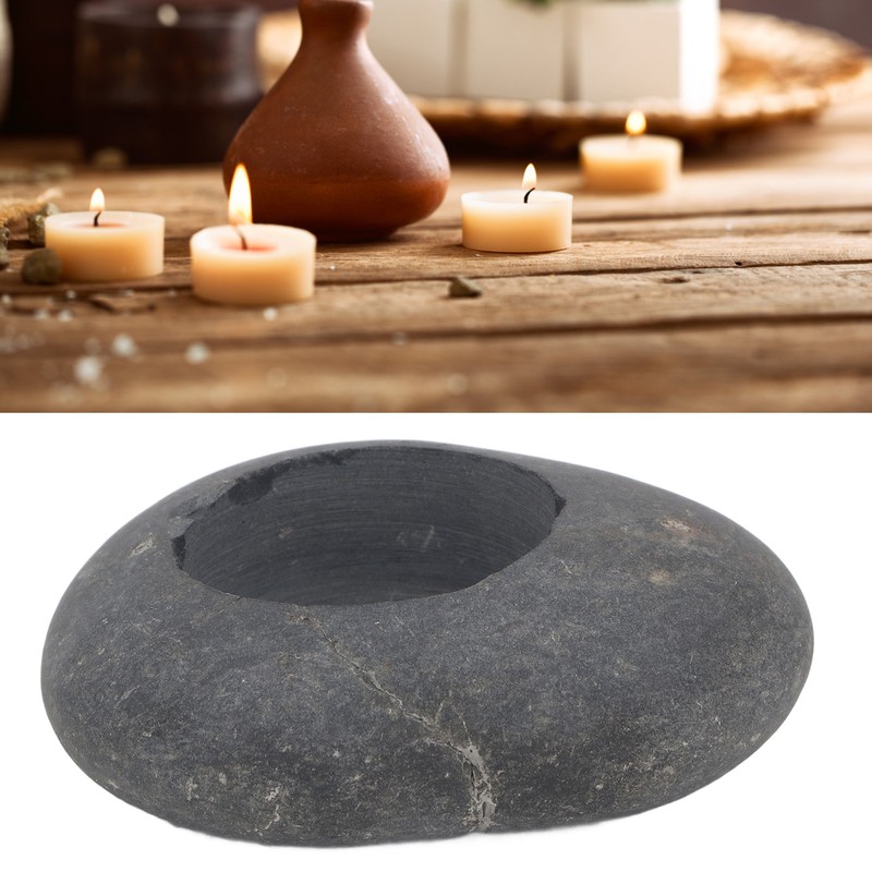 Pebble Candle Holder Handmade Decorative Stone Tealight Candle Holder for