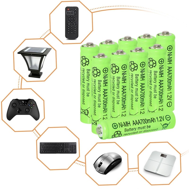 Tokeyla 16 Pack AAA Rechargeable Batteries, 700mAh 1.2V Ni-MH Triple