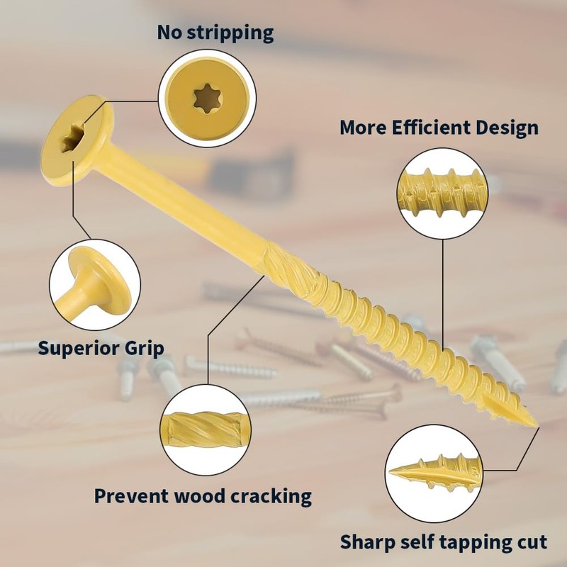 20 Pack 1/4 x 7 inch Heavy-Duty Structural Wood Screws,