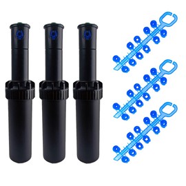 Riegopro RP-500 3/4 Inch Female Lawn Sprinkler Range 7.5-14 m with Nozzle Set of 3