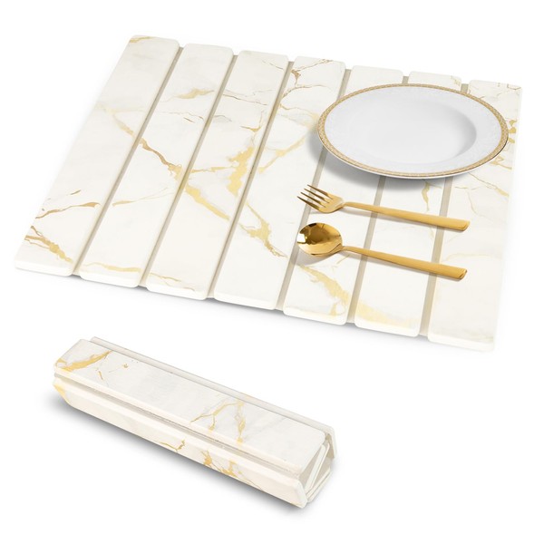 Sofort Stone Drying Mat for Kitchen Counter, Water-Absorbent Collapsible Dish