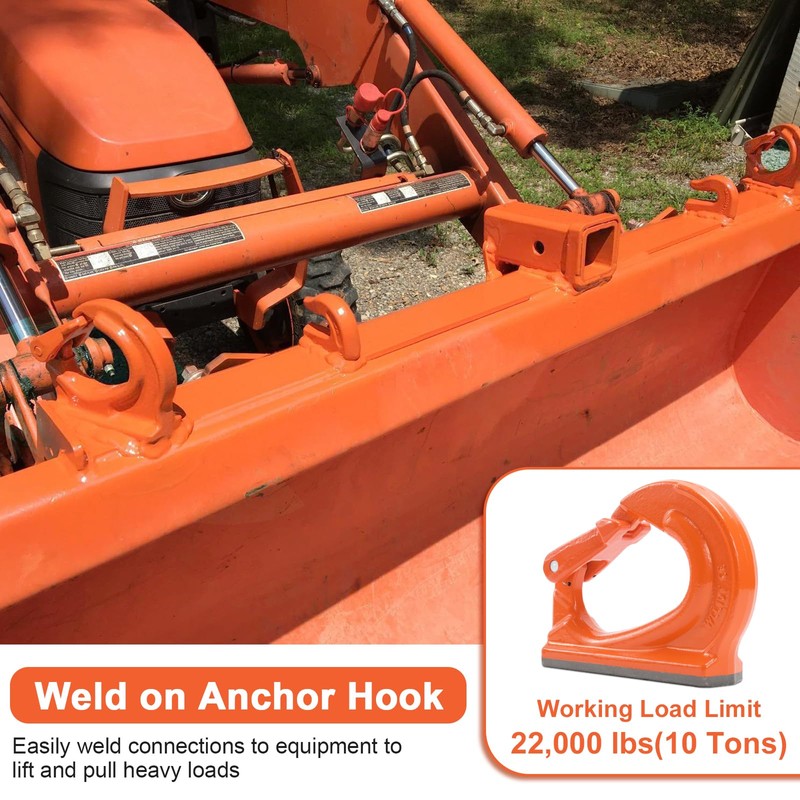 Leero 10 Ton G80 Weld on Anchor Hook, Heavy Duty