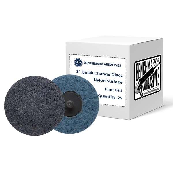 Benchmark Abrasives 3 Inch Sanding Discs Quick Change Nylon Surface