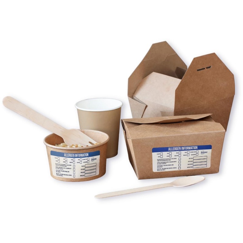 Avery Allergen Labels 98x40mm, 300 pcs roll Labels, Blue and