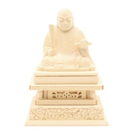 木彫 Buddha 日蓮 Saints 座像 2.0 Dimension 桧木 15131 