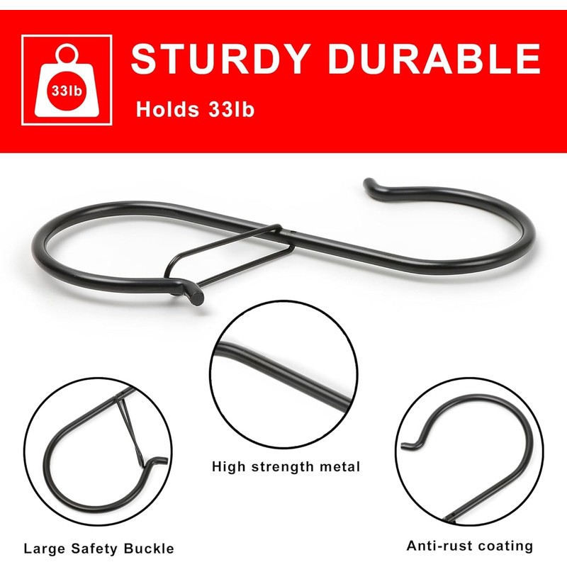 6 Pack 3.8 Inch S Hooks for Hanging, Heavy Duty