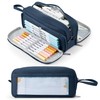 KALIDI Pencil Case with 3 Compartments Large Capacity Pencil Case