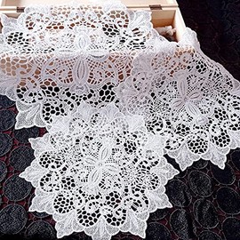Set of 4 White Lace Embroidery Table Placemats, Lace Coasters, Round Flower Shape Mat, Placemats, Table Mats, Full Crochet Doilies, Cup Coasters, Dining Room, Kitchen, Banquet, Wedding Decoration, 30