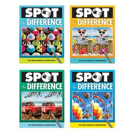 Spot The Difference Puzzle Books, Pack of 4 Picture Puzzle Books for Adults and Kids with Over 65 Picture Puzzles, Train Your Brain with Fun Puzzle Activities for All Age