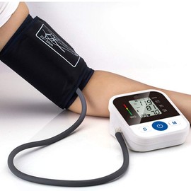 Adaptador de monitor de presión arterial, máquina de presión arterial en la parte superior del brazo Pantalla LCD con retroiluminación Medidor de...  