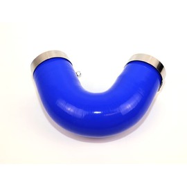TenkeAuto High Performance 4-Ply Reinforced 2.5" ID 135 Degree Elbow Coupler Silicone Hose +SS304 T Bolt Clamps for Turbo/Intercooler/Piping (2.5" Blue)