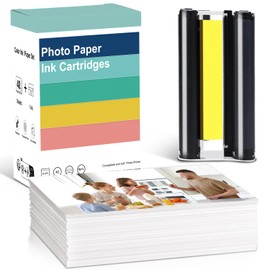 Compatible with Amber M100/M200 4x6" Photo Printer 40 Sheets Photo Paper & 1 Ink Cartridges Refill,Waterproof/Antioxidant/Non fading,for DHP512/DHP513 Photo Printer