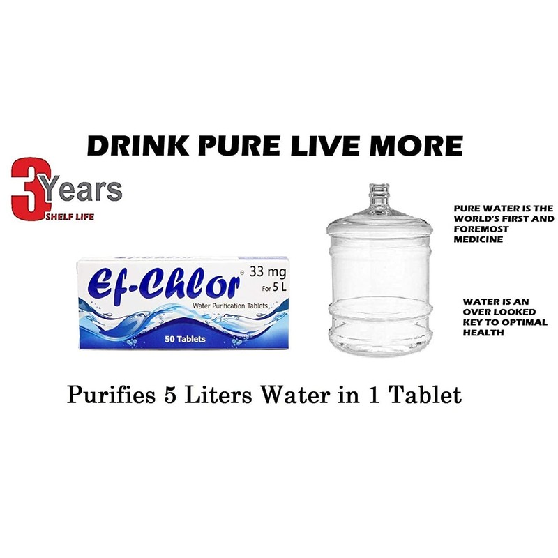 Ef-Chlor 33 mg Water Purification Tablets – Treats 4–5 litres