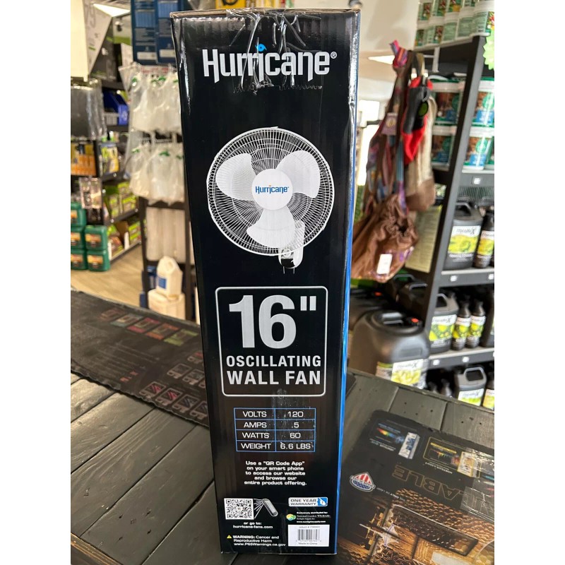 Hurricane 16" Oscillating Wall Mount Fan Classic Series
