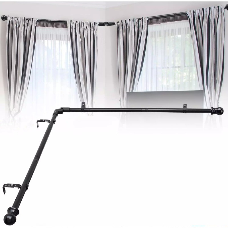 Nicecho L Shape Heavy Duty window Curtain Rod adjust to