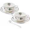 Koto-en Fruit Harmony Pair 208-2 3241-119 Cup: Diameter Approx. 3.7 inches (9.5 cm) / Height Approx. 2.2 inches (5.5 cm), Saucer: Diameter 5.8 inches (14.8 cm), Spoon: Total Length: Approx. 5.1 inches