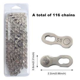 Roellgs 9-Speed Bike Chain 116 Links Bicycle Chain High Strength Manganese Steel Cycling Chain with Magic Buckle for Road Mountain Bike